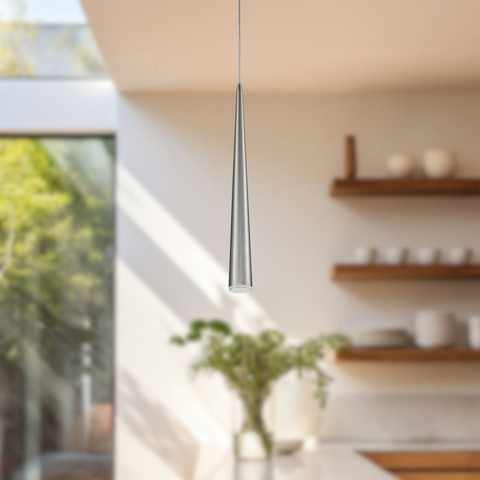 Mina LED Pendant Brushed Nickel-Mini Pendants-Kuzco Lighting-Lighting Design Store