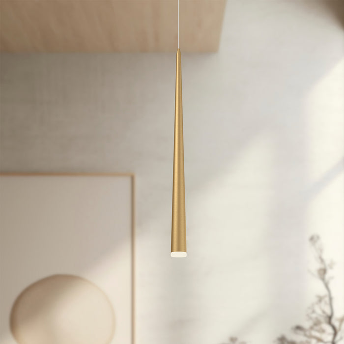 Mina LED Pendant Brushed Gold-Mini Pendants-Kuzco Lighting-Lighting Design Store