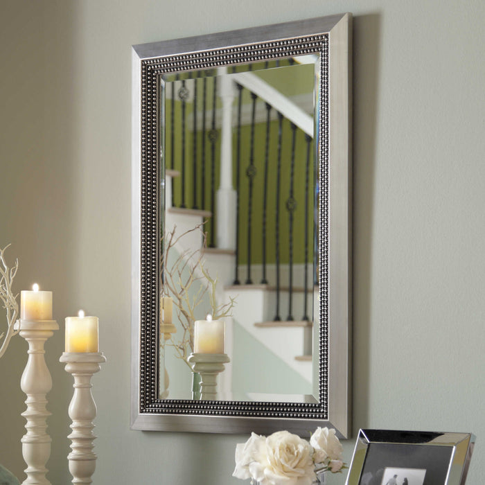 Triple Bead Mirror Silver Leaf w/Light Gray Glaze-Mirrors/Pictures-Uttermost-Lighting Design Store