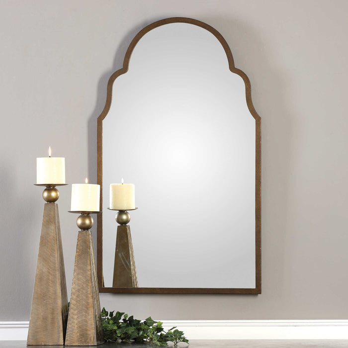 Brayden Mirror Dark Brown w/Burnished Edges-Mirrors/Pictures-Uttermost-Lighting Design Store