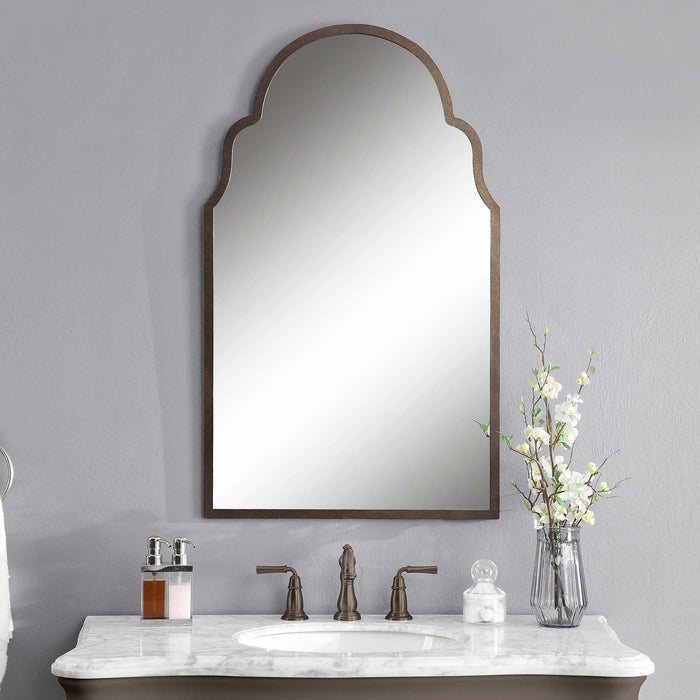 Brayden Mirror Dark Brown w/Burnished Edges-Mirrors/Pictures-Uttermost-Lighting Design Store
