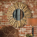 Hemani Mirror Antiqued Gold Leaf w/Burnished Edges And A Light Gray-Mirrors/Pictures-Uttermost-Lighting Design Store