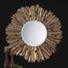 Hemani Mirror Antiqued Gold Leaf w/Burnished Edges And A Light Gray-Mirrors/Pictures-Uttermost-Lighting Design Store