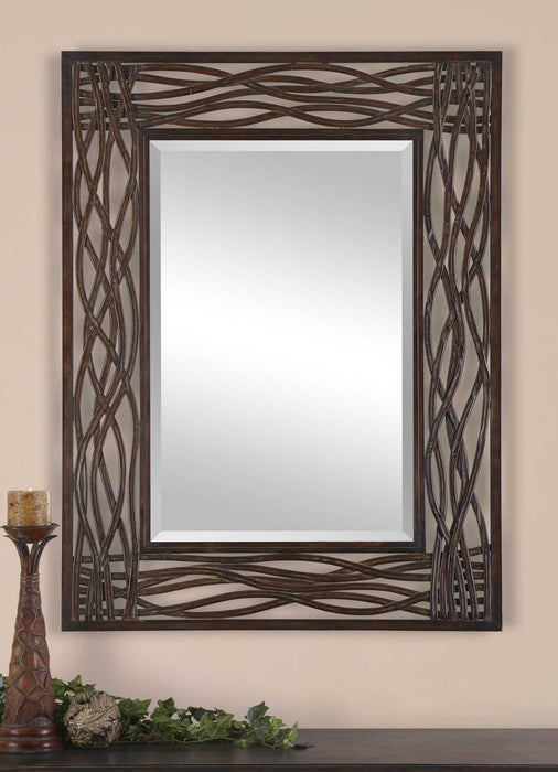 Dorigrass Mirror Golden Brown Highlights-Mirrors/Pictures-Uttermost-Lighting Design Store