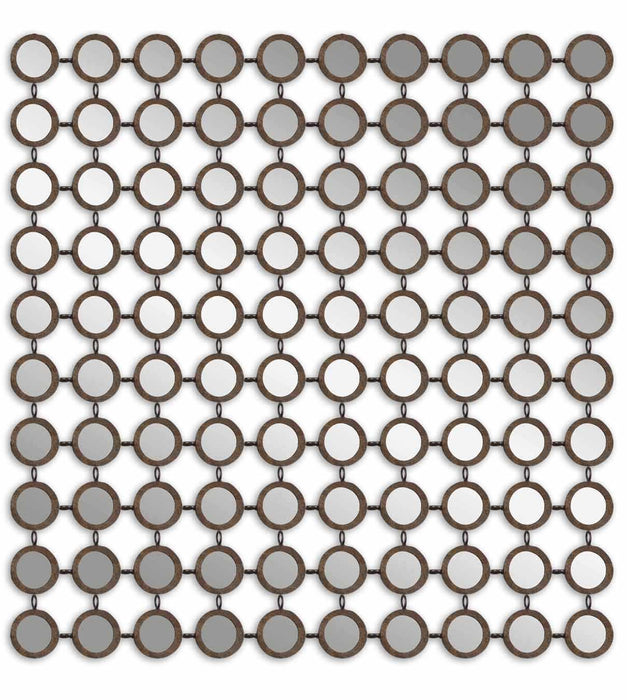 Dinuba Mirror Antiqued Silver Champagne Leaf-Mirrors/Pictures-Uttermost-Lighting Design Store