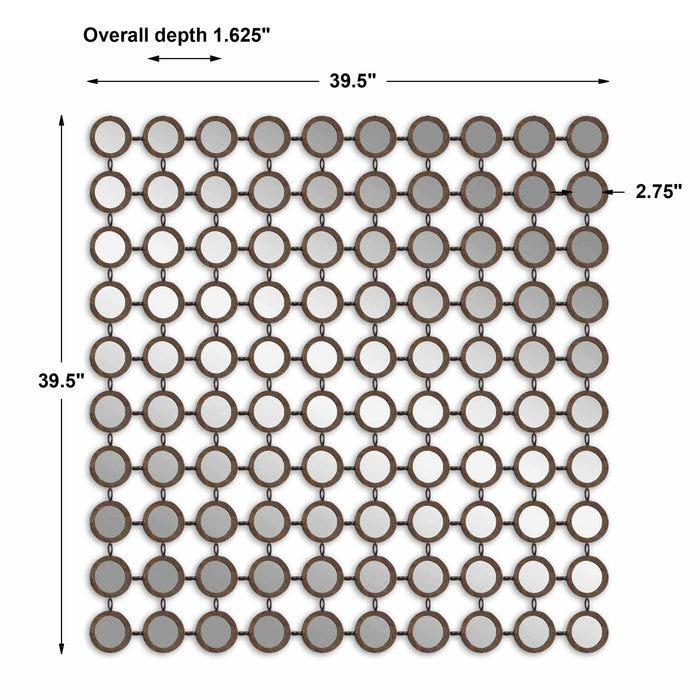 Dinuba Mirror Antiqued Silver Champagne Leaf-Mirrors/Pictures-Uttermost-Lighting Design Store