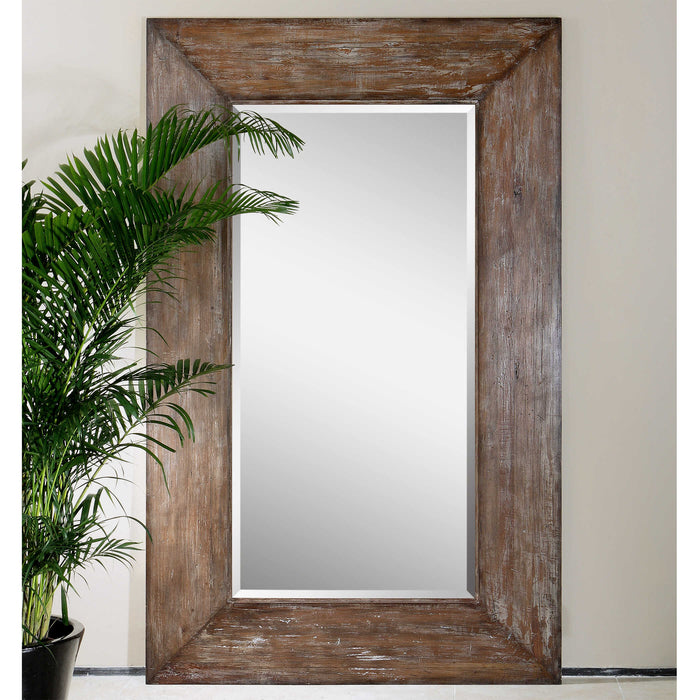 Langford Mirror Antiqued Hickory Undertones w/Light Gray-Mirrors/Pictures-Uttermost-Lighting Design Store