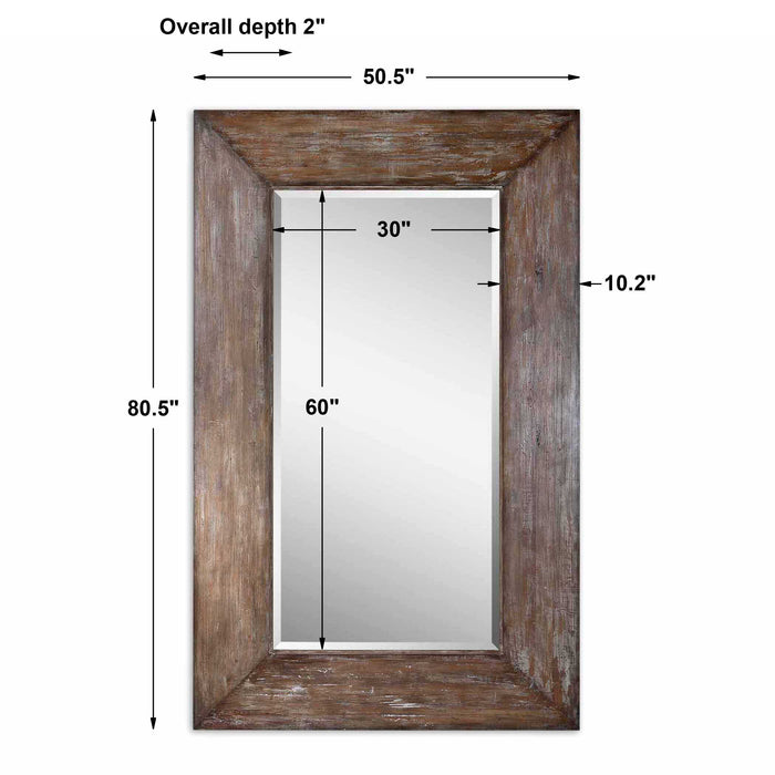 Langford Mirror Antiqued Hickory Undertones w/Light Gray-Mirrors/Pictures-Uttermost-Lighting Design Store