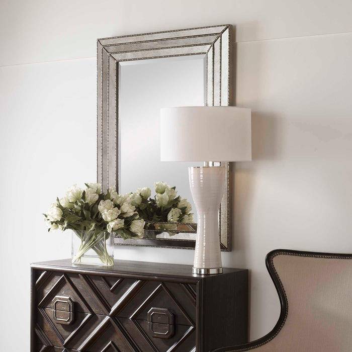 Seymour Mirror Antiqued Mirror w/Burnished Silver-Mirrors/Pictures-Uttermost-Lighting Design Store