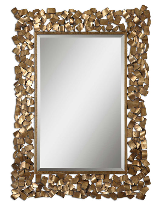Capulin Mirror Antiqued Gold Leaf w/Light Gray Glaze-Mirrors/Pictures-Uttermost-Lighting Design Store