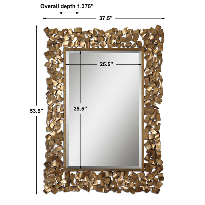 Capulin Mirror Antiqued Gold Leaf w/Light Gray Glaze-Mirrors/Pictures-Uttermost-Lighting Design Store