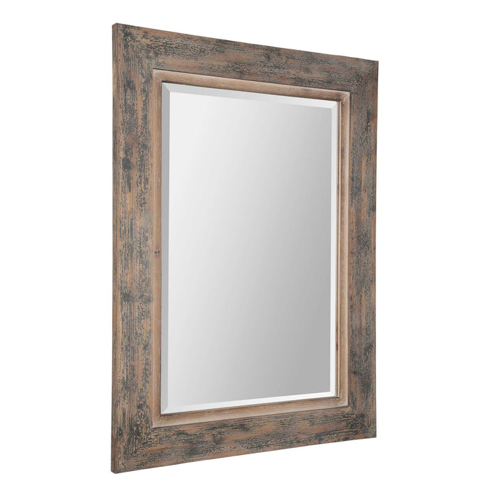 Bozeman Mirror Blue w/Aged Wood Undertone-Mirrors/Pictures-Uttermost-Lighting Design Store
