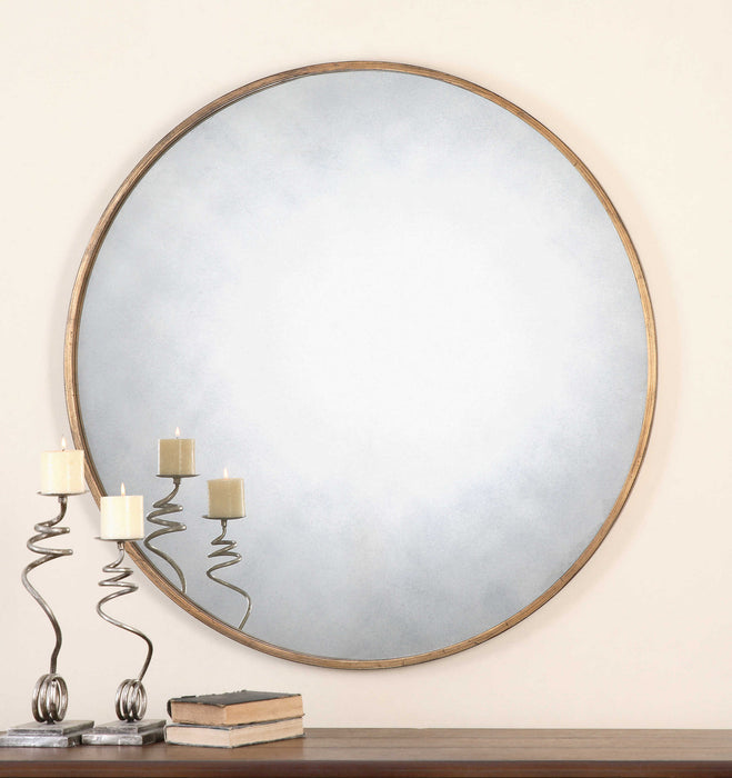 Junius Round Mirror Antiqued Gold-Mirrors/Pictures-Uttermost-Lighting Design Store