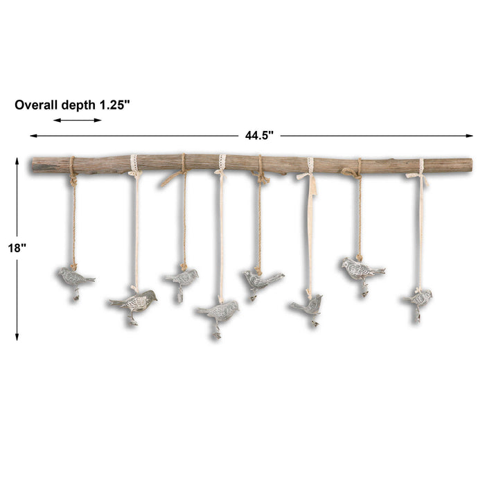 Birds On A Branch Wall Art Dark Bronze w/Light Ivory Glaze-Mirrors/Pictures-Uttermost-Lighting Design Store