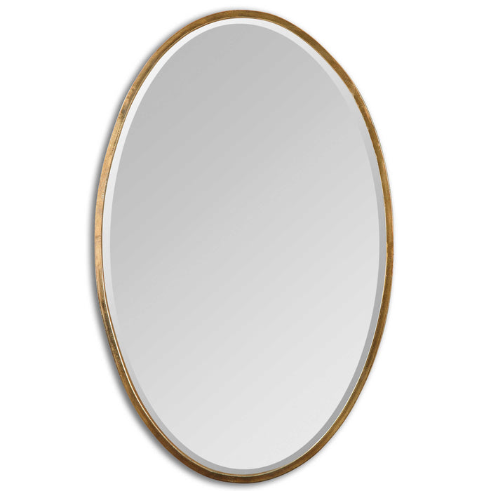 Herleva Oval Mirror Antiqued Gold-Mirrors/Pictures-Uttermost-Lighting Design Store