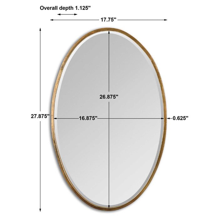 Herleva Oval Mirror Antiqued Gold-Mirrors/Pictures-Uttermost-Lighting Design Store