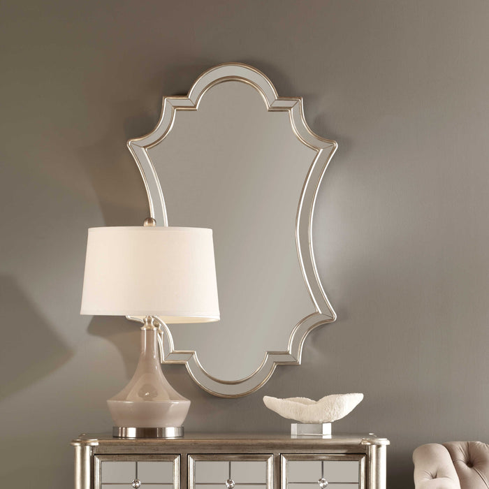Elara Mirror Antiqued Silver Leafed-Mirrors/Pictures-Uttermost-Lighting Design Store