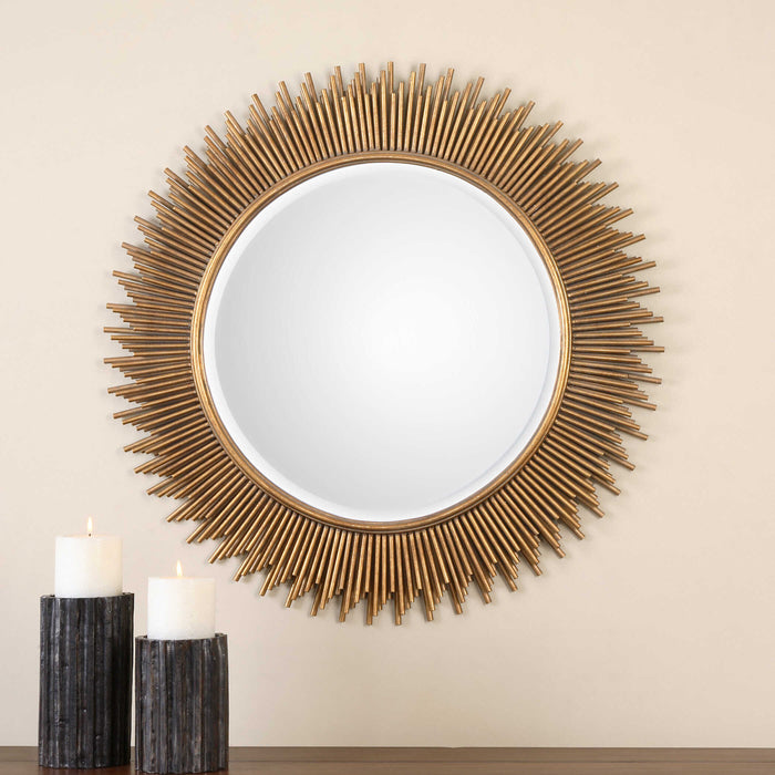 Marlo Mirror Antiqued Gold Leaf-Mirrors/Pictures-Uttermost-Lighting Design Store