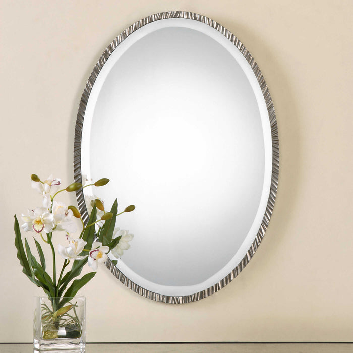 Annadel Oval Mirror Polished Nickel-Mirrors/Pictures-Uttermost-Lighting Design Store