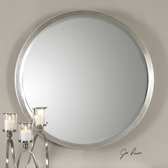 Serenza Mirror Silver Leaf w/Black-Mirrors/Pictures-Uttermost-Lighting Design Store