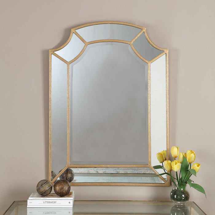 Francoli Mirror Antiqued Gold Leaf-Mirrors/Pictures-Uttermost-Lighting Design Store
