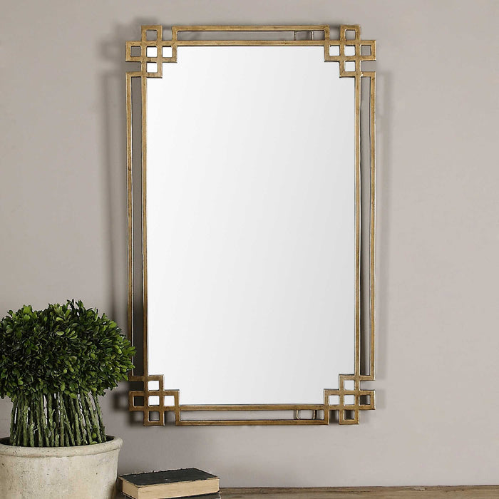 Devoll Mirror Oxidized Gold-Mirrors/Pictures-Uttermost-Lighting Design Store