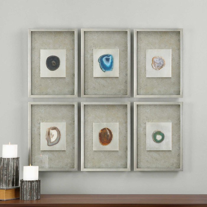 Agate Wall Art Silver Champagne-Mirrors/Pictures-Uttermost-Lighting Design Store