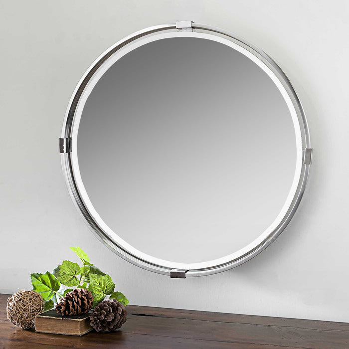Tazlina Mirror Polished Nickel-Mirrors/Pictures-Uttermost-Lighting Design Store