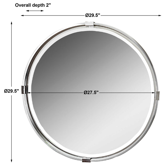 Tazlina Mirror Polished Nickel-Mirrors/Pictures-Uttermost-Lighting Design Store