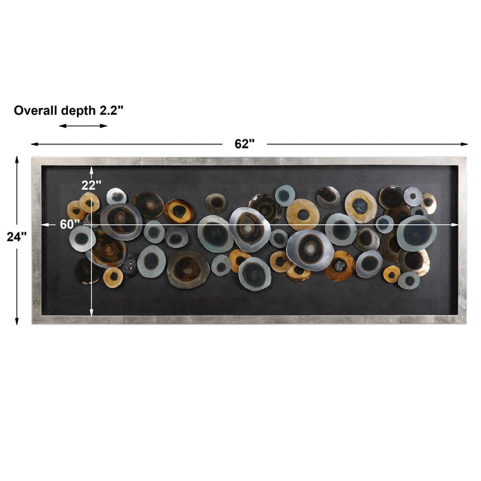 Discs Shadow Box Antiqued Silver Leaf-Mirrors/Pictures-Uttermost-Lighting Design Store