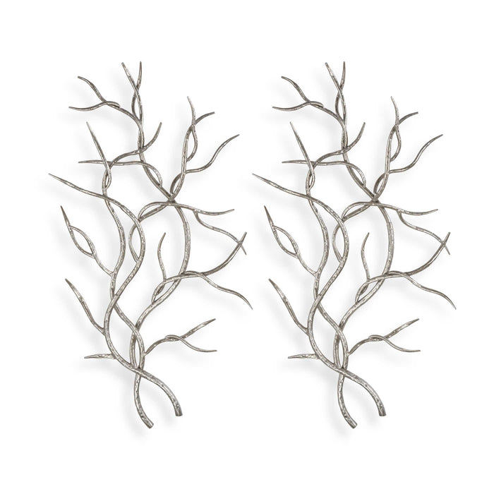 Silver Branches Wall Art Antiqued Silver Leaf-Home Accents-Uttermost-Lighting Design Store