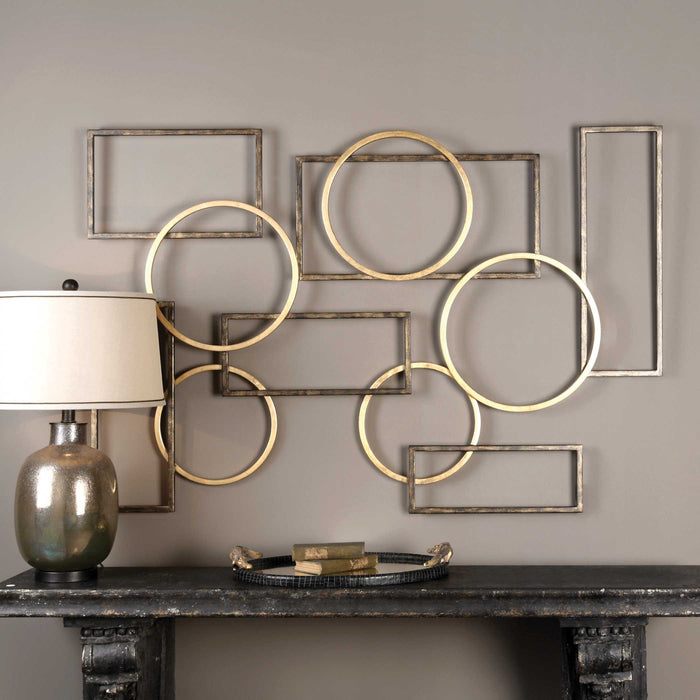 Elias Wall Art Brushed Bronze-Mirrors/Pictures-Uttermost-Lighting Design Store
