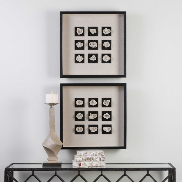 Geode Shadow Box Black Wood-Mirrors/Pictures-Uttermost-Lighting Design Store