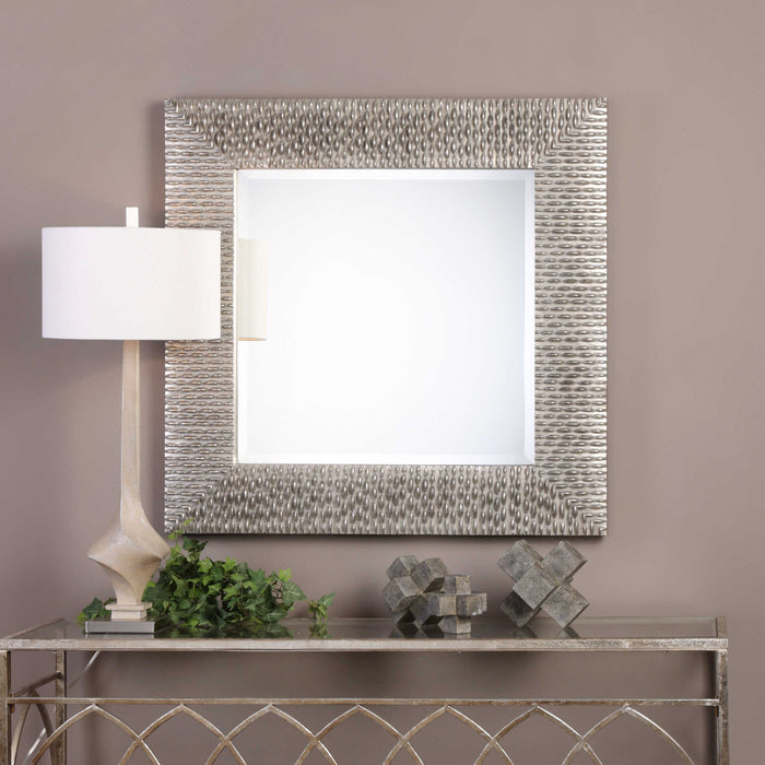 Cressida Mirror Metallic Silver Leaf w/Black-Mirrors/Pictures-Uttermost-Lighting Design Store