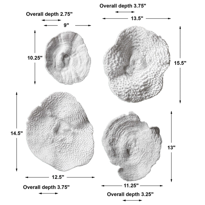 Sea Coral Wall Art Antique White-Home Accents-Uttermost-Lighting Design Store