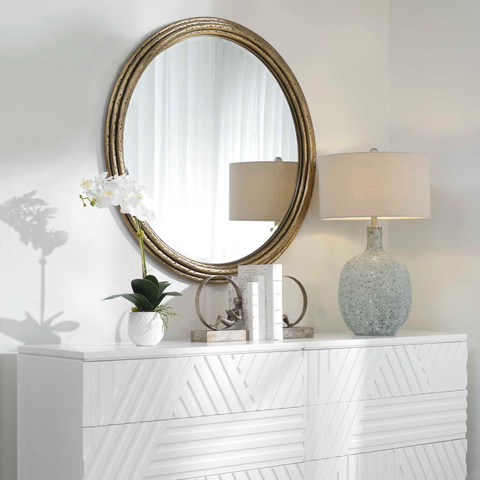 Spera Mirror Antiqued Gold-Mirrors/Pictures-Uttermost-Lighting Design Store
