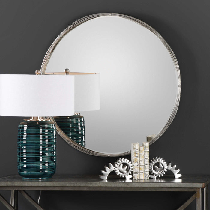 Ohmer Mirror Antiqued Metallic Silver Leaf-Mirrors/Pictures-Uttermost-Lighting Design Store