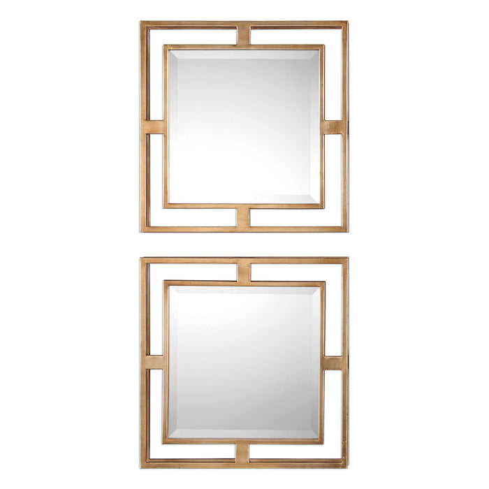 Allick Mirror, Set Of 2 Antiqued Gold Leaf-Mirrors/Pictures-Uttermost-Lighting Design Store