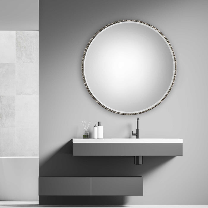 Stefania Mirror Antiqued Silver Leaf-Mirrors/Pictures-Uttermost-Lighting Design Store