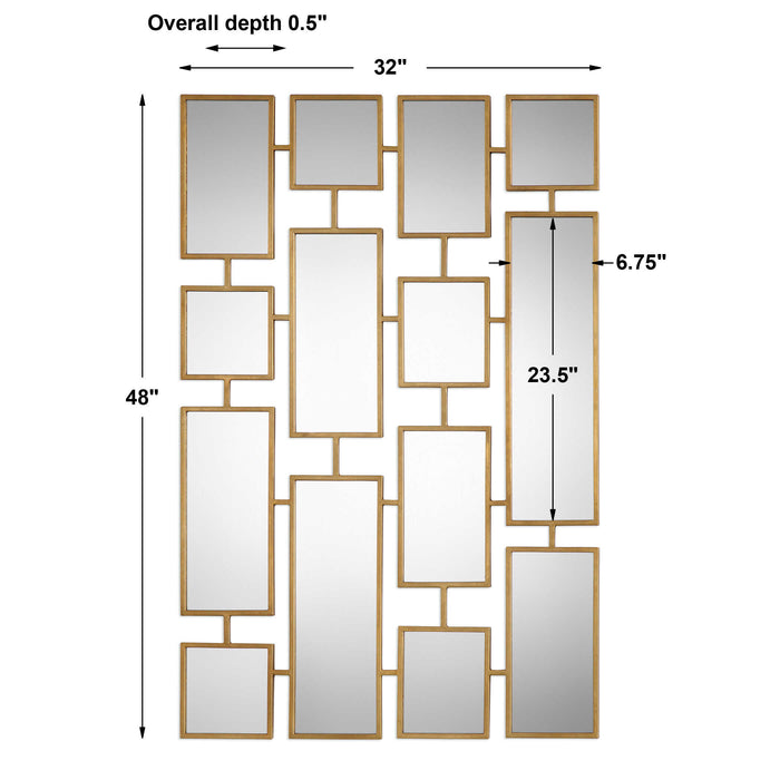Kennon Mirror Antiqued Gold Leaf-Mirrors/Pictures-Uttermost-Lighting Design Store