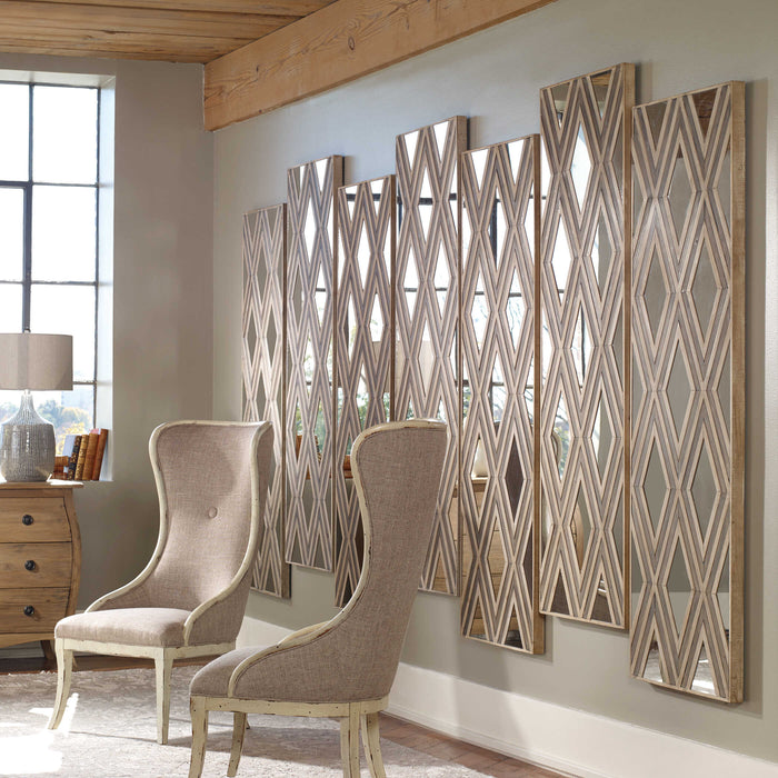 Tahira Wall Mirror Ivory And Chestnut Gray-Mirrors/Pictures-Uttermost-Lighting Design Store