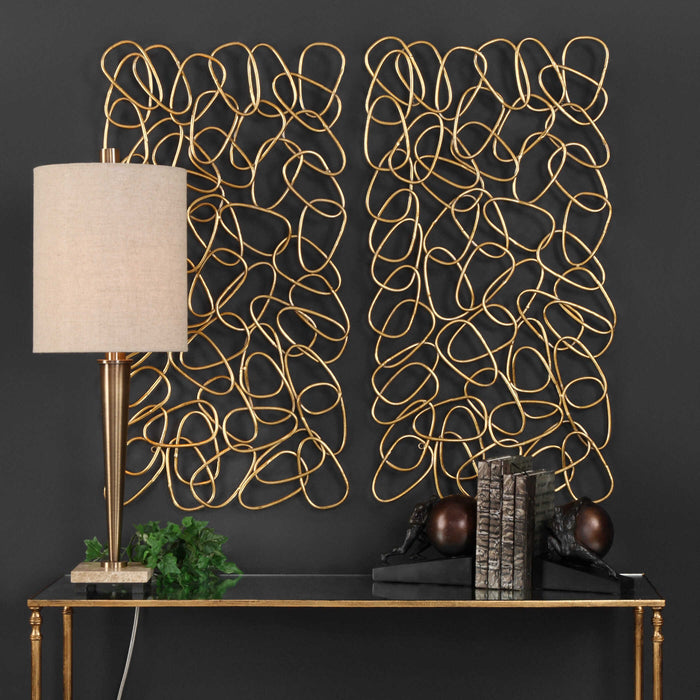 In The Loop Wall Art Gold Silver Leaf-Mirrors/Pictures-Uttermost-Lighting Design Store