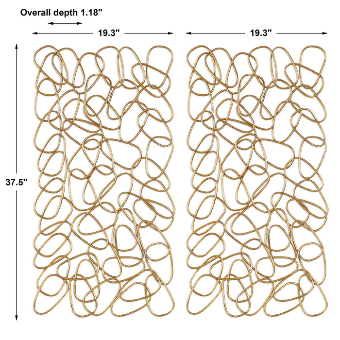 In The Loop Wall Art Gold Silver Leaf-Mirrors/Pictures-Uttermost-Lighting Design Store