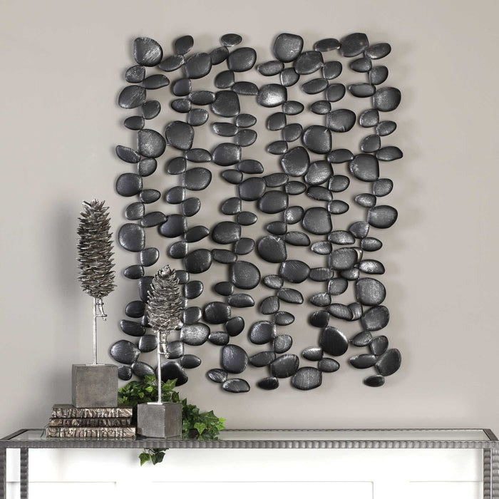 Skipping Wall Art Charcoal Black-Mirrors/Pictures-Uttermost-Lighting Design Store