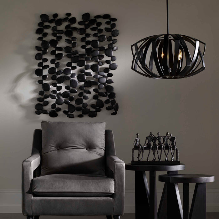 Skipping Wall Art Charcoal Black-Mirrors/Pictures-Uttermost-Lighting Design Store