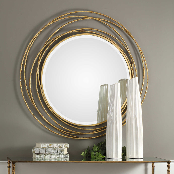 Whirlwind Mirror Gold Leaf-Mirrors/Pictures-Uttermost-Lighting Design Store