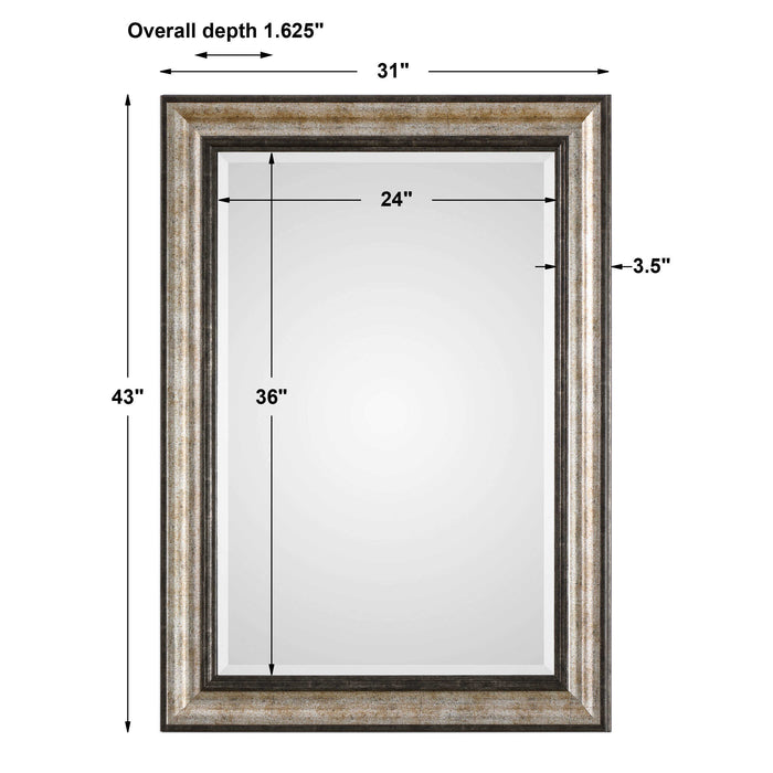 Shefford Mirror Antiqued Metallic Silver-Mirrors/Pictures-Uttermost-Lighting Design Store