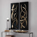 Brushstrokes Wall Art, S/2 Brushed Gold-Mirrors/Pictures-Uttermost-Lighting Design Store