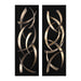Brushstrokes Wall Art, S/2 Brushed Gold-Mirrors/Pictures-Uttermost-Lighting Design Store
