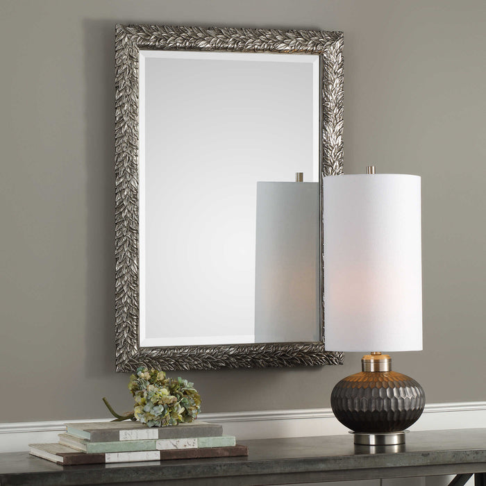 Evelina Mirror Burnished Metallic Silver-Mirrors/Pictures-Uttermost-Lighting Design Store